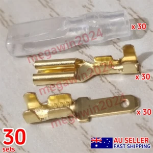 30 Sets Male Female 2.8mm Spade Terminals Insulating Sleeve Wire Connectors - Picture 1 of 5
