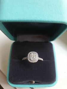 Tiffany & Co. 0.80tcw F/VVS2 Soleste Diamond Double Halo Engagement Ring