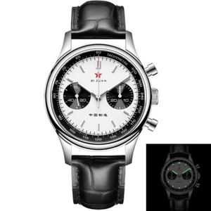 RED STAR SEAGULL ST1901 PANDA 40mm Pilot Chronograph Watch NEUMAN C3 Swan Neck - Picture 1 of 16