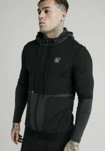 SikSilk Mens Advanced Tech Zip Through Hoodie - BLACK - Size - S (Small UK) *NEW - Picture 1 of 5