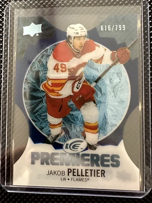 2023-24 Upper Deck Ice Premieres Jakob Pelletier /799 Rookie Flames #161 RC - Image 1 of 2