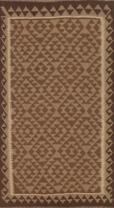 Flat-Weave Reversible Kilim Tribal Area Rug Nature Dye Hand-woven Wool Rug 5'x8' - Picture 1 of 10