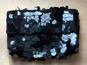 Cartera clutch Sonia Rykiel grande de noche negra con lentejuelas - Imagen 1 de 8