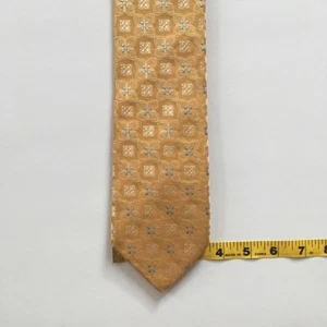 Ike behar tie gold with blue pattern 100% silk made in USA necktie tie pa0436 - Picture 1 of 4