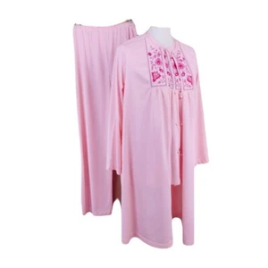 Juego de pijama y bata vintage Gossard Artemisa 3 piezas rosa bordado mediano - Imagen 1 de 9