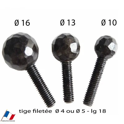 AU CHOIX: Boule patiné noir sur tige filetée.Pour Daum, Muller, Schneider, Degué - Photo 1/2