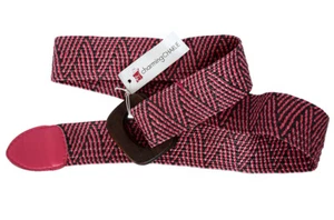 Encantador cinturón tejido Charlie rosa y marrón para mujer talla S/M, hebilla de madera, nuevo con etiquetas - Imagen 1 de 6