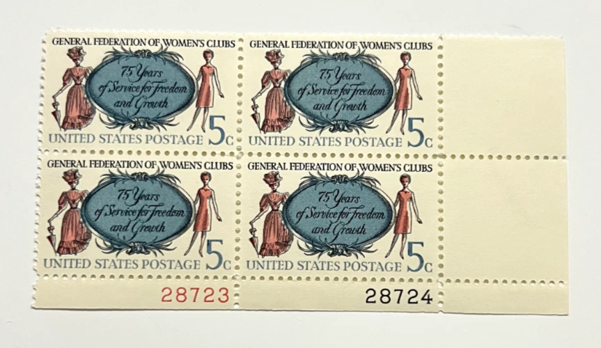 #1316 5c Women's Clubs, Plate Block 28723-724 LR Mint - Image 1 of 2