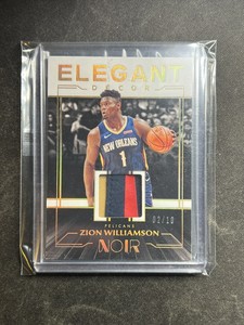 Zion Williamson 2019 NOIR Elegant Patch /10 #ER-ZWL (RC) - Player Worn