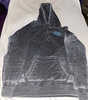 Buddy By The Sea Hoodie Womens Small Gray Surfing Dog Pullover Sweatshirt - Image 1 of 4