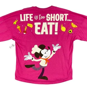 Disney Spirit Jersey Long Sleeve Shirt Womens S Pink Food Wine Festival Mickey - Picture 1 of 10
