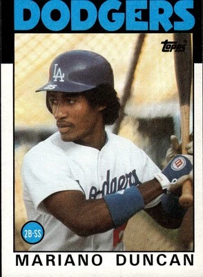 1986 Topps #602 Mariano Duncan Los Angeles Dodgers Rookie - Image 1 of 2