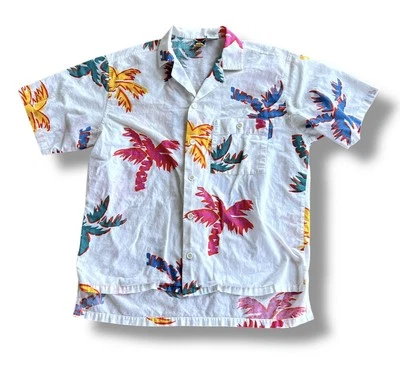Camisa Hawaiana Vintage Años 80’s Mediana Brillante Vibrante Para Hombre Manga Corta Abotonada Foto 1 de 4