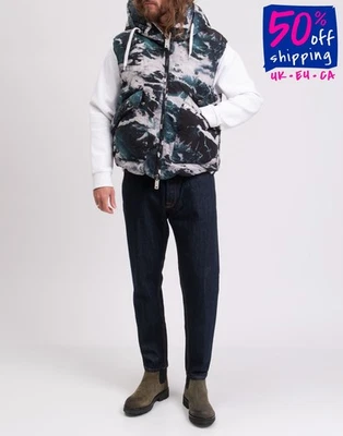 RRP €890 EMPORIO ARMANI EARCTIC Down Puffer Gilet EU50 US40 L Drawstring Hooded  - Imagem 1 de 4