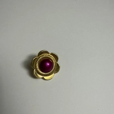 1  Knopf, Knöpfe, GOLD, Glamour, Glitzer, PINK , ROSA, Kunststoff, BLUME, 23mm - Bild 1 von 3