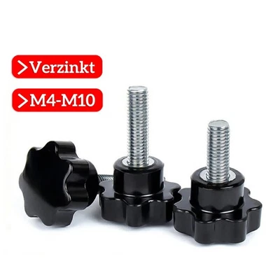 Sternschraube M4 M5 M6 M8 M10 Sterngriffschraube Rändelschrauben Griff Schraube - Bild 1 von 4