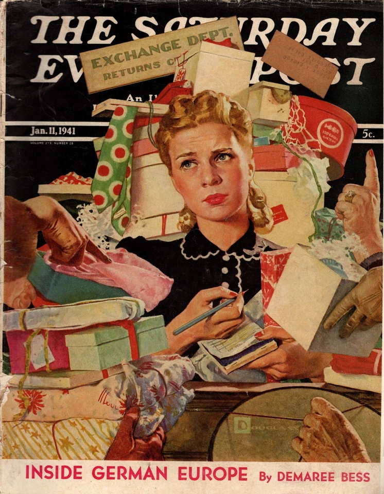 1941 Saturday Evening Post January 11 Christmas returns; Norway; Spitfire planes - Image 1 of 1