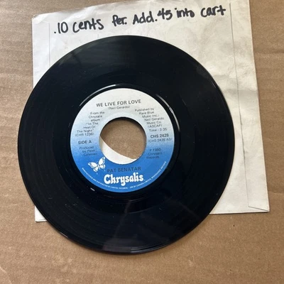 Pat Benatar We Live For Love/Rated X 1980 Chrysalis 45 - Image 1 of 2