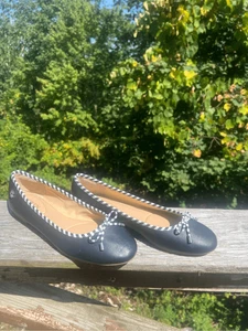 Ralph Lauren Jayne 11 ballet flats shoes Sz 8 black/white NWOB - Picture 1 of 7