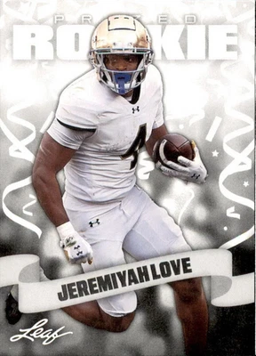 Leaf PRIZED ROOKIE JEREMIYAH LOVE #14 2025 NOTRE DAME LUCHA IRLANDÉS COMO NUEVO RADIOCONTROL Foto 1 de 2