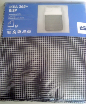 IKEA 365+ RISP Duvet Quilt Cover w/ 2 Pillowcases Black White Full / Queen NEW - Image 1 of 4