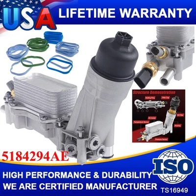 Adaptador de carcasa de filtro de aceite de aluminio para Jeep Wrangler Cherokee Dodge Charger 3.6 Foto 1 de 4