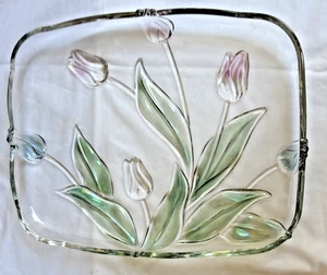Vintage, Collectible Mikasa Tivoli Tulip Glass Serving Platter Tray 13.75 inch - Picture 1 of 7