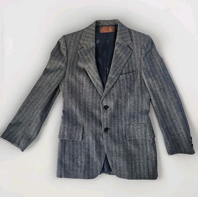 Abrigo deportivo vintage de lana gris/azul Yves Saint Laurent años 36? Whitehouse & Hardy 1970 Foto 1 de 4