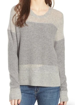 James Perse Open Stitch Cashmere Sweater Pullover Crewneck Size 0 Heather Grey - Image 1 of 4