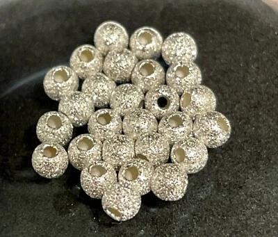 925 Silver Round Bead Stardust 3mm - Image 1 of 4