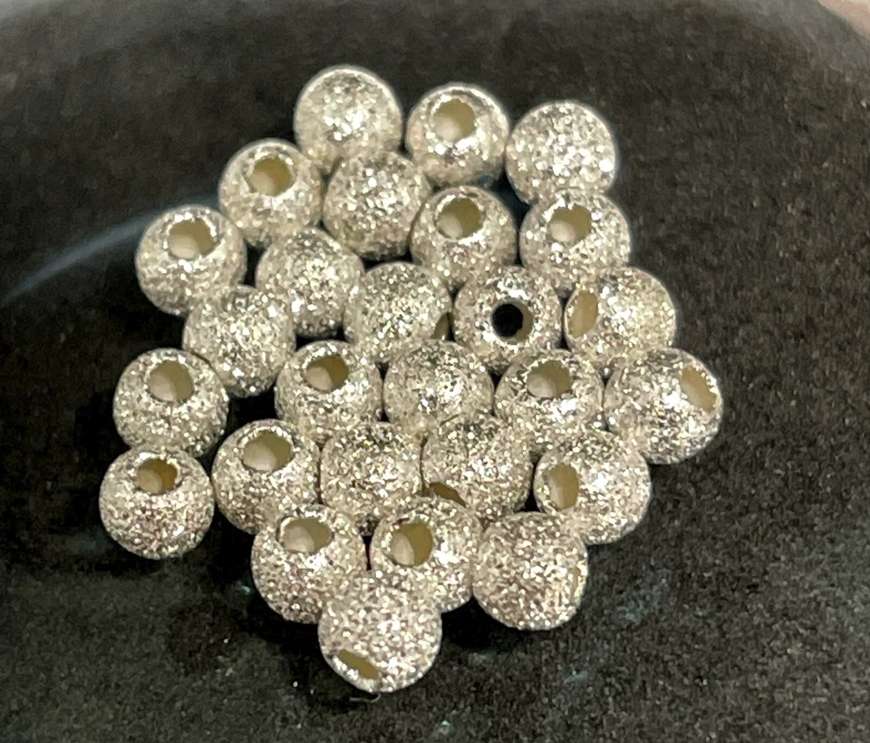 925 Silver Round Bead Stardust 3mm - Image 1 of 4