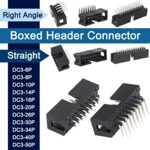 IDC Right Angle/Straight Pin 2.54mm Pitch Pcb Boxed Header Connector 6 To 50 Pin - Picture 1 of 27