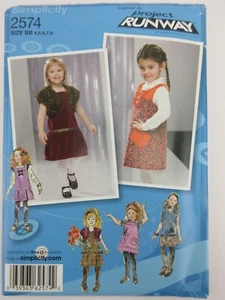 Simplicity Pattern 2574 Toddler Child's Jumper & Skirt Lined Shrug 4-8 UNCUT w80 - Picture 1 of 2