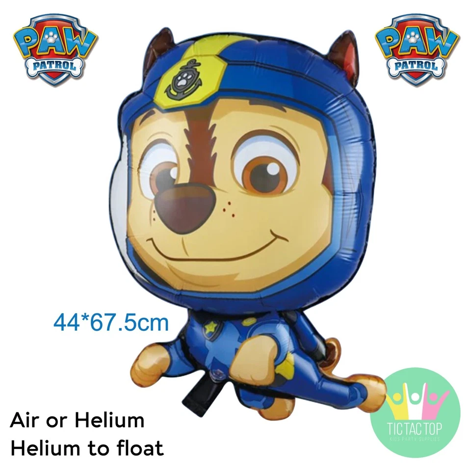 1x Paw Patrol Chase Balloon Foil. Lolly Loot Bag Cake Party Cupcake Deco Banner - image 1 of 1