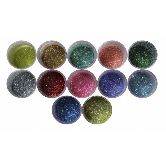 Disco HOLOGRAM SET 12 COLORS Cake (5 GRAMS EACH) fondant glitter decorating dust - Image 1 of 3