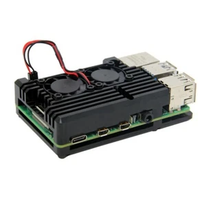 Custom Huge Aluminum Heatsink Dual Cooling Fan Cooler for Raspberry Pi 4 model B - Picture 1 of 5