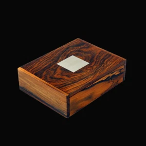 Hans Hansen. Palisander Schatulle mit Intarsien Sterlingsilber - Dänemark - 60er Jahre - Bild 1 von 4