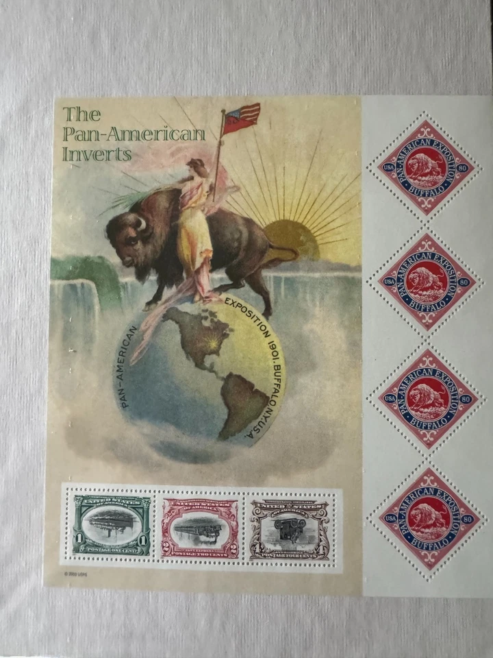 Scott #3505 Pan-American Inverts Sheet of 7 Stamps (2001) - Image 1 of 1