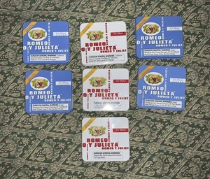 Romeo Y Julieta Lot of 7 pc cigarillo mini cigar tins 3 in x 3 1/4 in x 3/4 - Picture 1 of 4