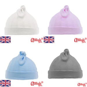 Sombreros de bebé anudados - bebé niño y bebé niña sombreros anudados - 0-6 meses - bebé de invierno - Imagen 1 de 5