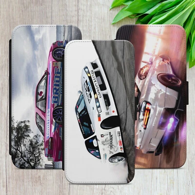 NISSAN SILVIA FLIP CASE FOR IPHONE SAMSUNG HUAWEI RACING CAR WALLET PHONE COVER - Image 1 of 4