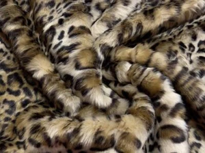 Material de tela de piel sintética súper lujoso LEOPARDO LISO - Imagen 1 de 5