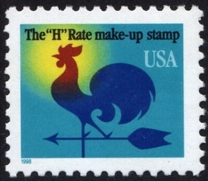 US #3258 MNH 1998 1c Weathervane Rooster H Make-Up Rate - Picture 1 of 1
