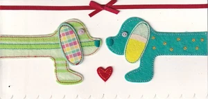 Papyrus Valentinstag Karte Neu in Verpackung UVP $7,95 GRÜNE HUNDE KARTE (N12) - Bild 1 von 3