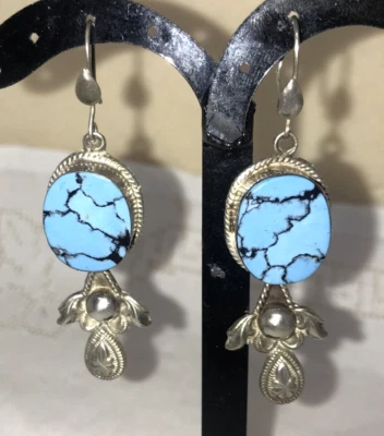 ORECCHINI IN ARGENTO E  OVALE IN  TURCHESE VARIEGATO NATURALE - Immagine 1 di 4