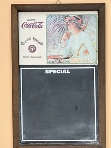 Vintage George Nathan Drink Coca-Cola Specials Menu Chalkboard Sign 25  x 17  - Picture 1 of 6