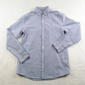 Vineyard Vines Shirt Boys L Whale Shirt Blue Gingham Button Down Long Sleeve - Picture 1 of 7