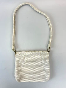 Vintage Lumured Fancy Ivory Mesh Chain Mail Purse Handbag - Picture 1 of 4