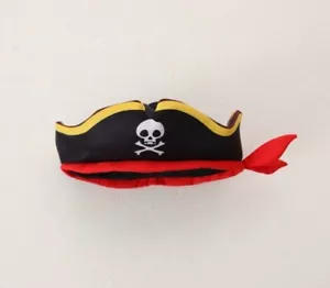 Pirate Hat with Skull Print Pirate Captain Costume Cap Halloween Party Cosplay - Picture 1 of 7