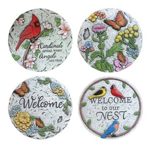 SECRET GARDEN STEP STONES - SET OF FOUR - STEPPING STONE SET - Picture 1 of 1